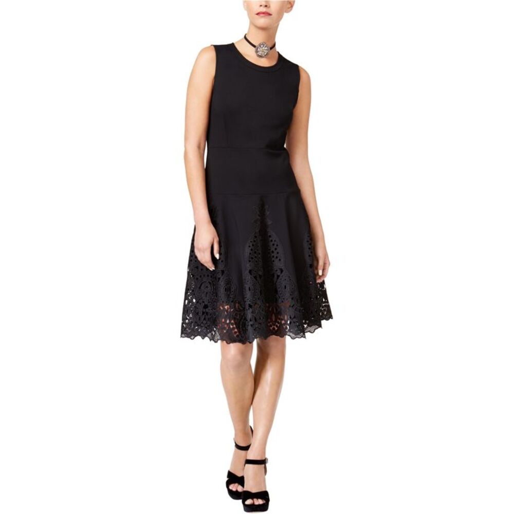 Kobi Womens Crochet Trim A-line Dress, NWT